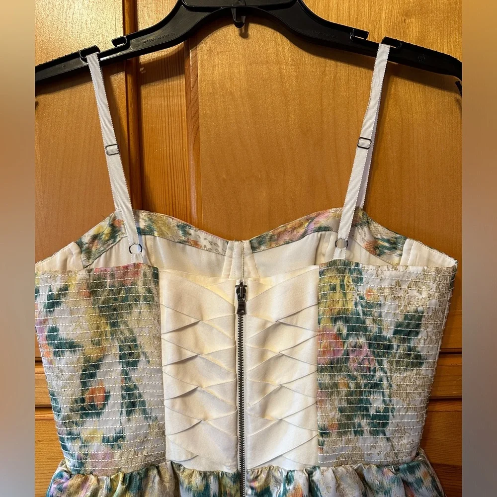 Alice + Olivia floral bustier peplum mini dress size 6 - Picture 6 of 7